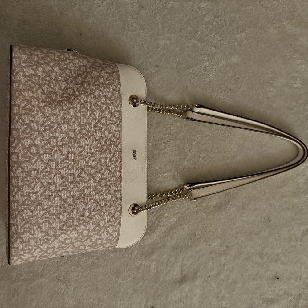 Elegant Beige Patterned Tote Bag